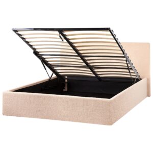 wohnli-moebel-suche-800001909385-1 BETT mit Stauraum 120/200 cm Bouclé Beige Orbey Textil Beliani Möbel > Betten Beige