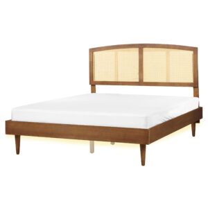 wohnli-moebel-suche-800001909429 Wohnli Möbelsuche - BETT mit LED 160/200 cm Gummibaumholz Braun Varzy