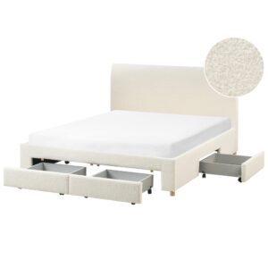wohnli-moebel-suche-800001909466 Wohnli Möbelsuche - BETT mit Schubladen 160/200 cm Bouclé Hellbraun Soutrin