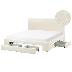 wohnli-moebel-suche-800001909470 Wohnli Möbelsuche - BETT mit Schubladen 180/200 cm Bouclé Hellbraun Soutrin