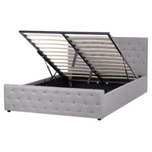 wohnli-moebel-suche-800001909490 Wohnli Möbelsuche - BETT mit Stauraum 160/200 cm Stoff Hellgrau Amiens