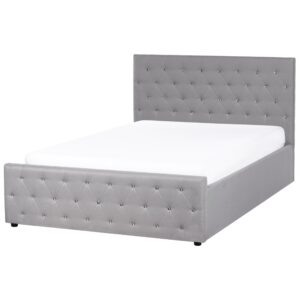 wohnli-moebel-suche-800001909494-1 BETT mit Stauraum 140/200 cm Stoff Hellgrau Amiens Textil Beliani Möbel > Betten Grau