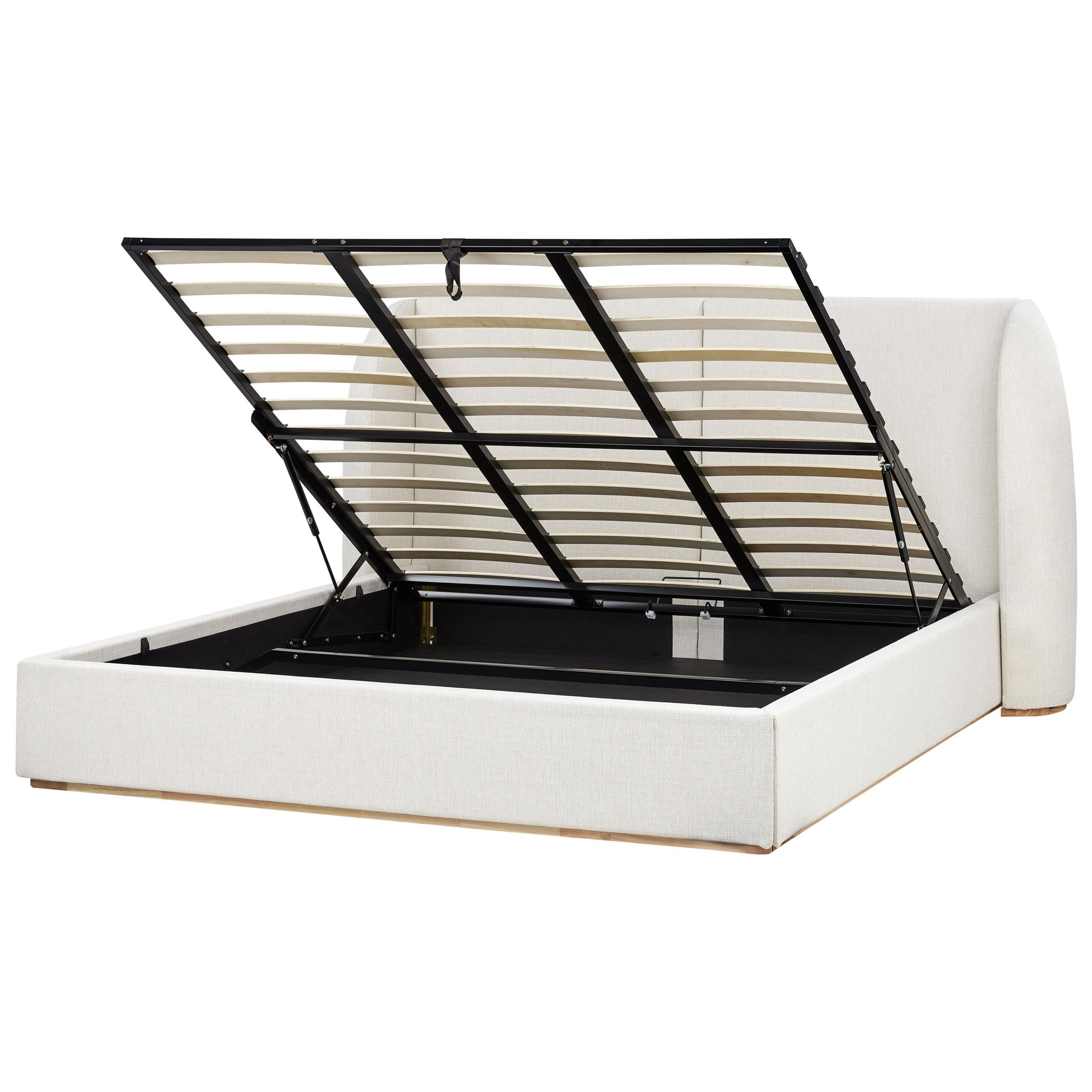 wohnli-moebel-suche-800001909613 Wohnli Möbelsuche - BETT mit Stauraum 180/200 cm Stoff Cremeweiß Monestier