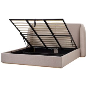 wohnli-moebel-suche-800001909615 Wohnli Möbelsuche - BETT mit Stauraum 180/200 cm Stoff Taupe Monestier