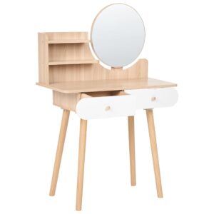 wohnli-moebel-suche-800001909667-1 SCHMINKTISCH mit Spiegel Hellbraun Chambly Holzwerkstoff Beliani Möbel > Kommoden & Schubladenschränke > Kommoden Braun