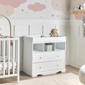 WICKELKOMMODE VIRDEN Weiß Holzwerkstoff Beliani Möbel > Kommoden & Schubladenschränke > Kommoden Weiß