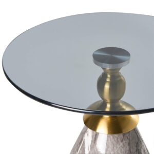 wohnli-moebel-suche-800001909733-1 BEISTELLTISCH Sicherheitsglas Schwarzer Marmor Cady Metall Beliani Möbel > Tische > Beistelltische Schwarz