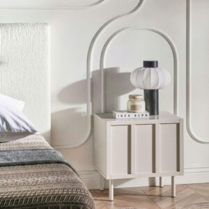 wohnli-moebel-suche-800001909748-1 NACHTTISCH Hellbeige Clunes Holzwerkstoff Beliani Möbel > Tische > Beistelltische Beige