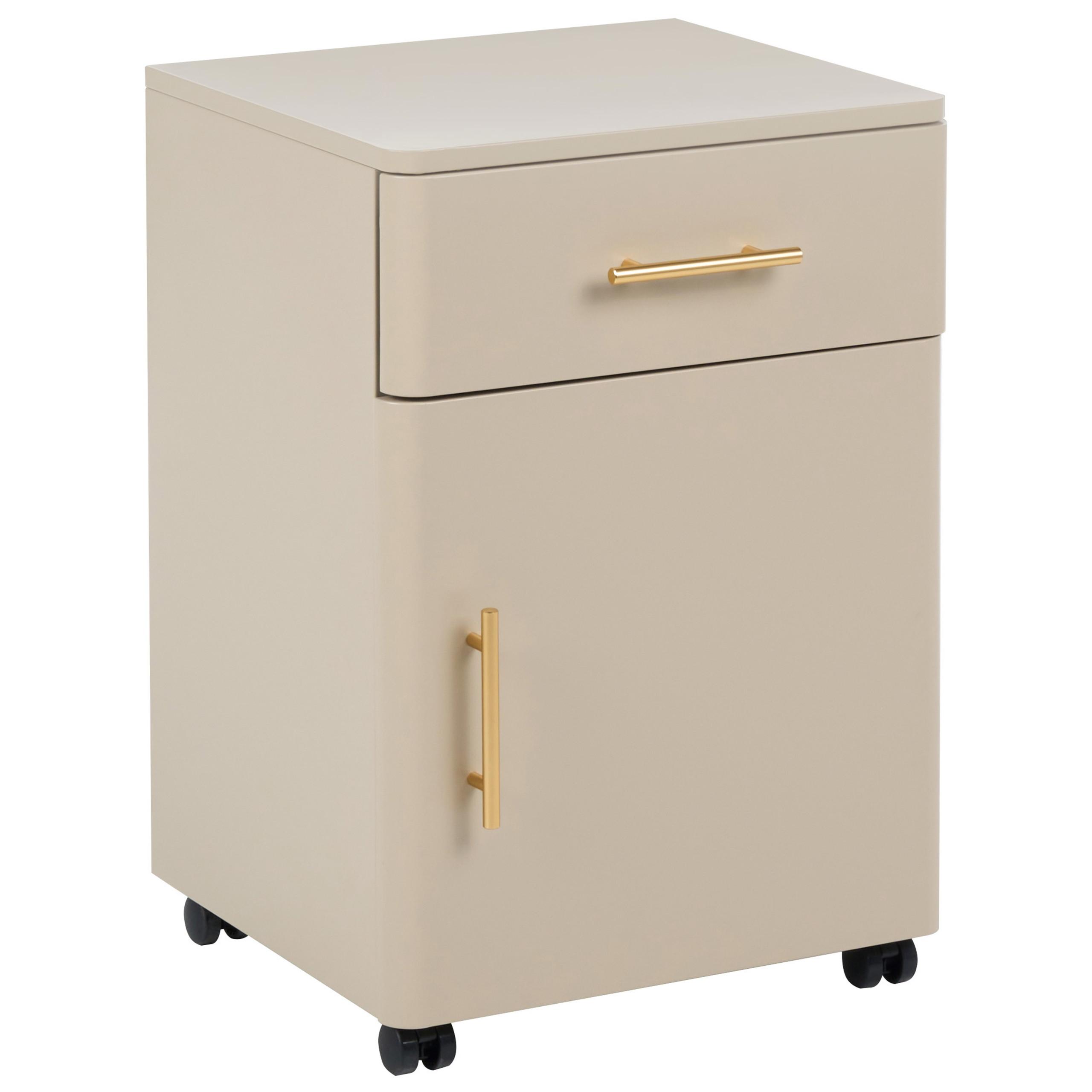 wohnli-moebel-suche-800001909770 Wohnli Möbelsuche - NACHTTISCH mit 1 Schublade Metall Beige Ombura