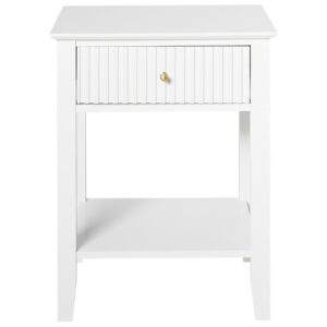wohnli-moebel-suche-800001909777-1 NACHTTISCH mit 1 Schublade Weiß Assisi Holzwerkstoff Beliani Möbel > Tische > Beistelltische Weiß