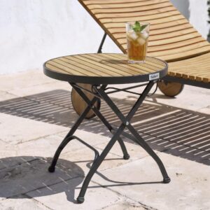 BEISTELLTISCH outdoor 45/45 cm Akazienholz Hellbraun Lascari Holz Beliani Möbel > Tische > Beistelltische Braun