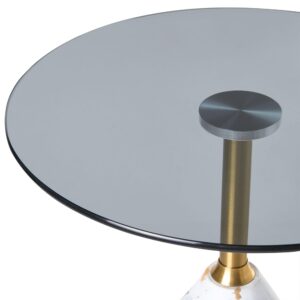 BEISTELLTISCH Sicherheitsglas Weißer Marmor Wabby Metall Beliani Möbel > Tische > Beistelltische Weiß