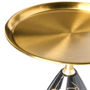 BEISTELLTISCH Metall Marmor Optik/Gold Storm Metall Beliani Möbel > Tische > Beistelltische Schwarz