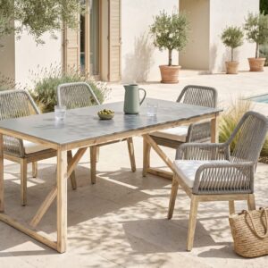 wohnli-moebel-suche-800001909891-1 GARTENTISCH 180/90 cm Beton Grau Notteri Stein Beliani Möbel > Tische > Esstische Braun