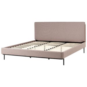 wohnli-moebel-suche-800001910001-1 BETT mit Lattenrost 180/200 cm Stoff Taupe Corio Textil Beliani Möbel > Betten Taupe