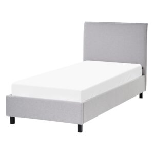 Wohnli Möbelsuche - BETT mit Lattenrost 90/200 cm Stoff Hellgrau Sennez