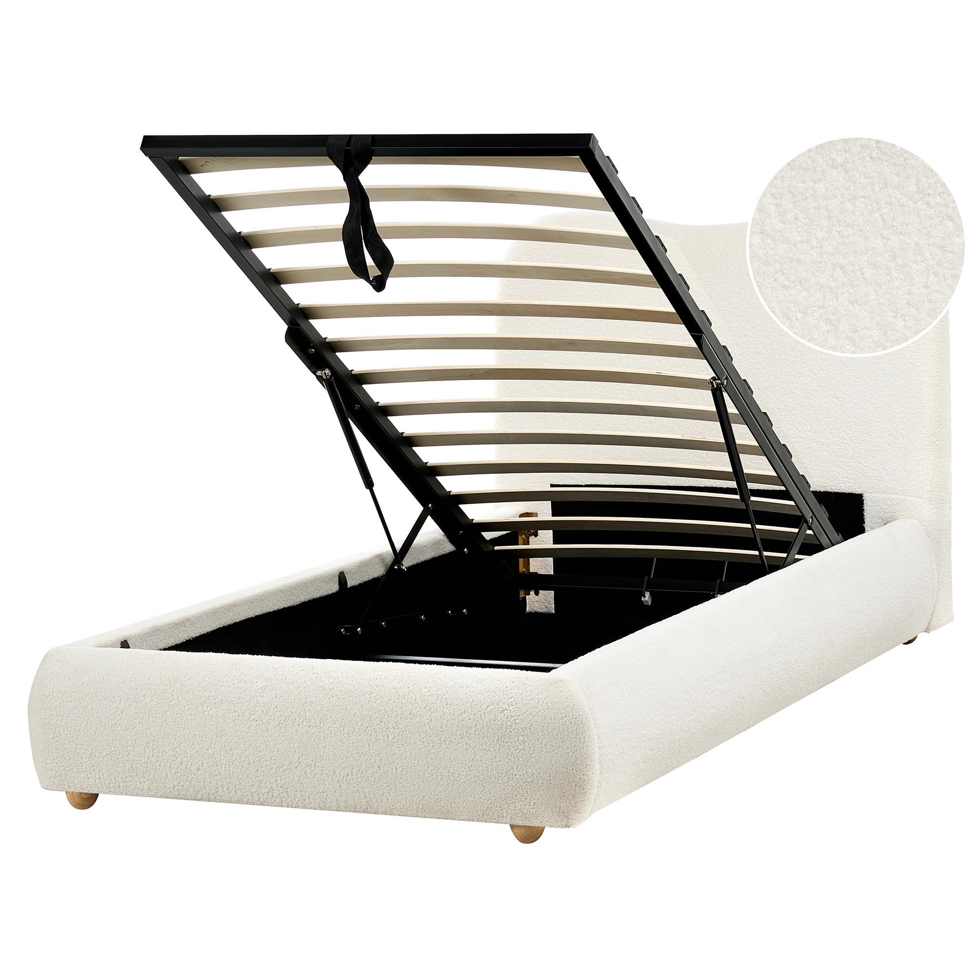 wohnli-moebel-suche-800001910007 Wohnli Möbelsuche - BETT mit Stauraum 90/200 cm Bouclé Cremeweiß Blagnac