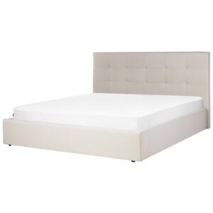 wohnli-moebel-suche-800001910010-1 BETT mit Stauraum 180/200 cm Stoff Beige Lorient Textil Beliani Möbel > Betten Beige