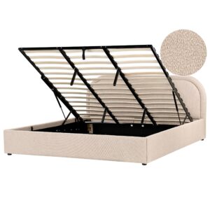 wohnli-moebel-suche-800001910015 Wohnli Möbelsuche - BETT mit Stauraum 180/200 cm Bouclé Beige Quillien