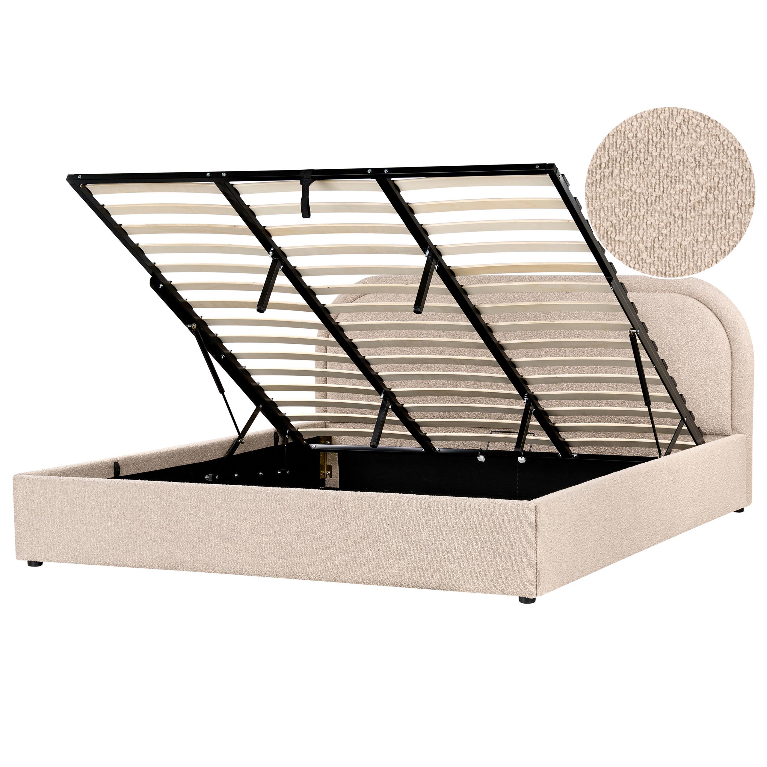 wohnli-moebel-suche-800001910015 Wohnli Möbelsuche - BETT mit Stauraum 180/200 cm Bouclé Beige Quillien