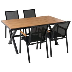 wohnli-moebel-suche-800001910026 Wohnli Möbelsuche - GARTENMÖBEL-SET 4-Sitzer Schwarz Metall Tiano