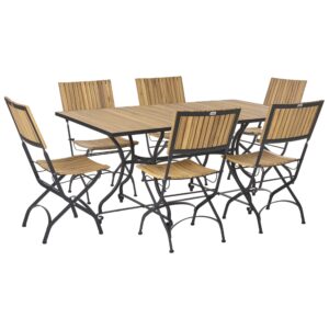 wohnli-moebel-suche-800001910027 Wohnli Möbelsuche - GARTENMÖBEL-SET 6-Sitzer Hellbraun Akazienholz klappbar Lascari