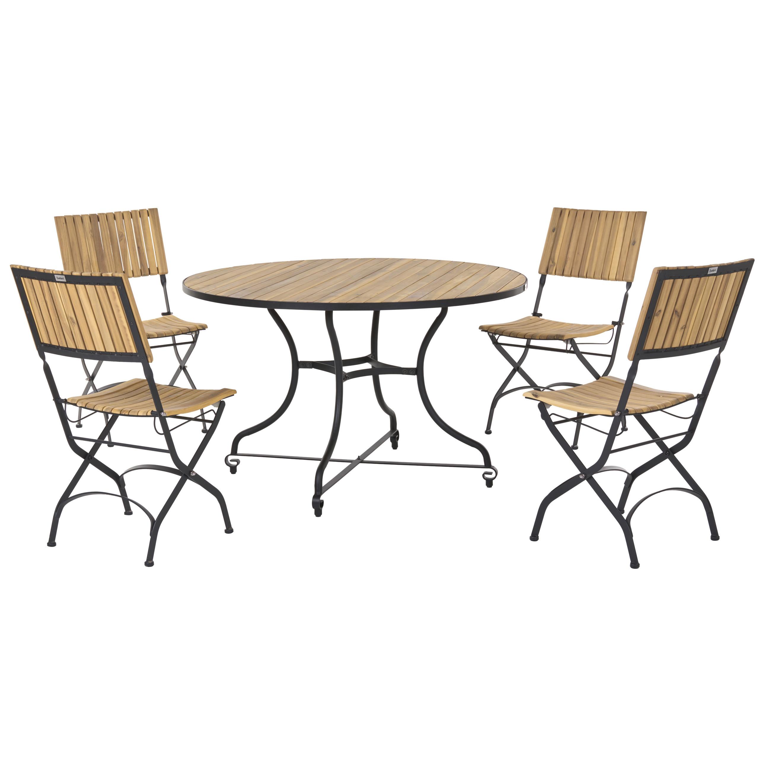 Wohnli Möbelsuche - GARTENMÖBEL-SET 4-Sitzer Hellbraun Akazienholz klappbar Lascari