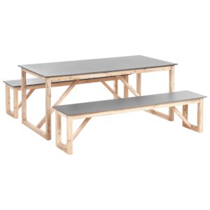 wohnli-moebel-suche-800001910116 Wohnli Möbelsuche - GARTENMÖBEL-SET mit Bänken Grau Beton Notteri