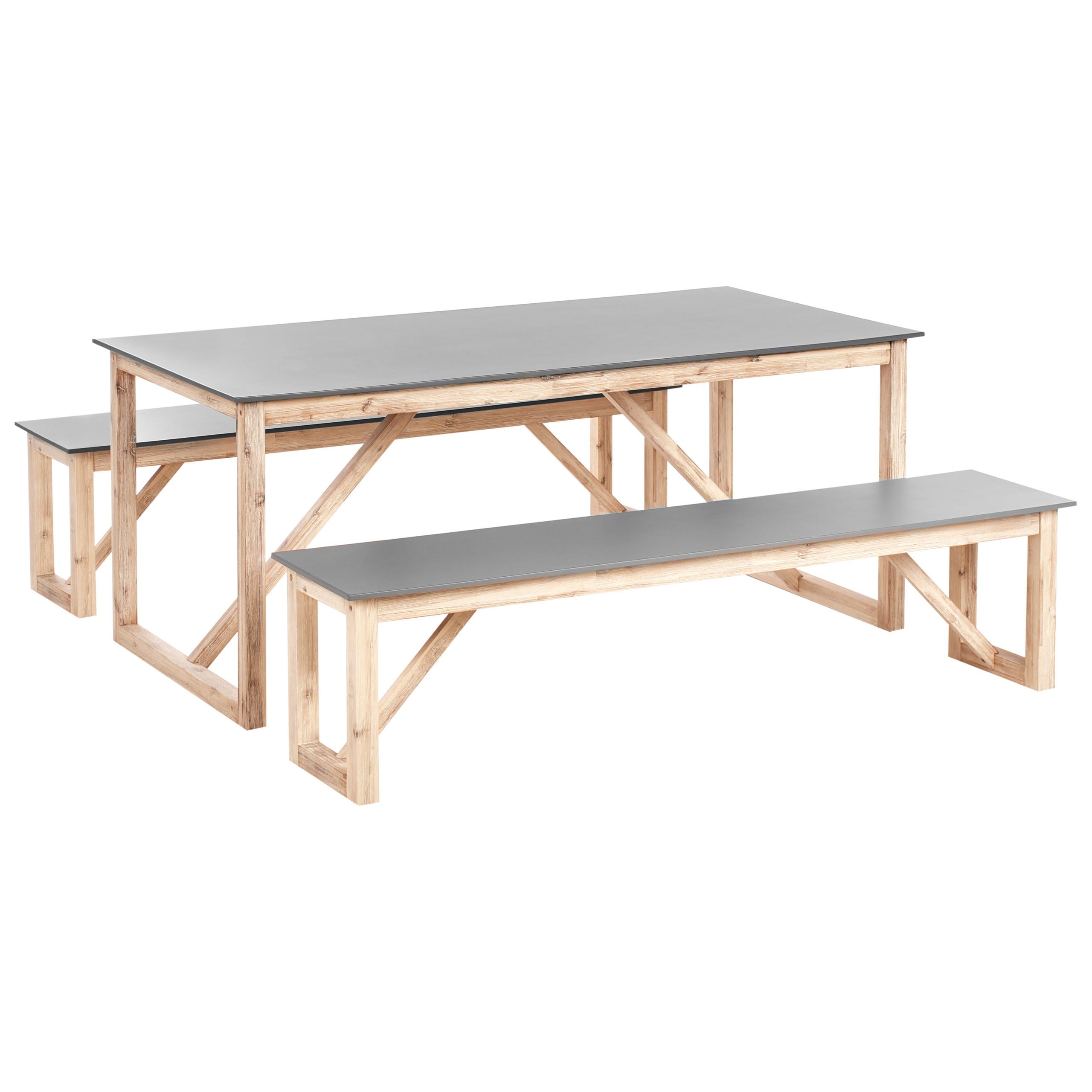 wohnli-moebel-suche-800001910116 Wohnli Möbelsuche - GARTENMÖBEL-SET mit Bänken Grau Beton Notteri