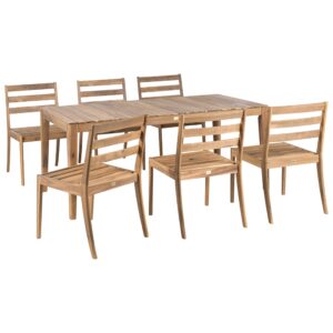 wohnli-moebel-suche-800001910118 Wohnli Möbelsuche - GARTENMÖBEL-SET 6-Sitzer Hellbraun zertifiziertes Akazienholz Chioggia