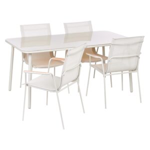 wohnli-moebel-suche-800001910121 Wohnli Möbelsuche - GARTENMÖBEL-SET 4-Sitzer Hellbeige Metall Caravino