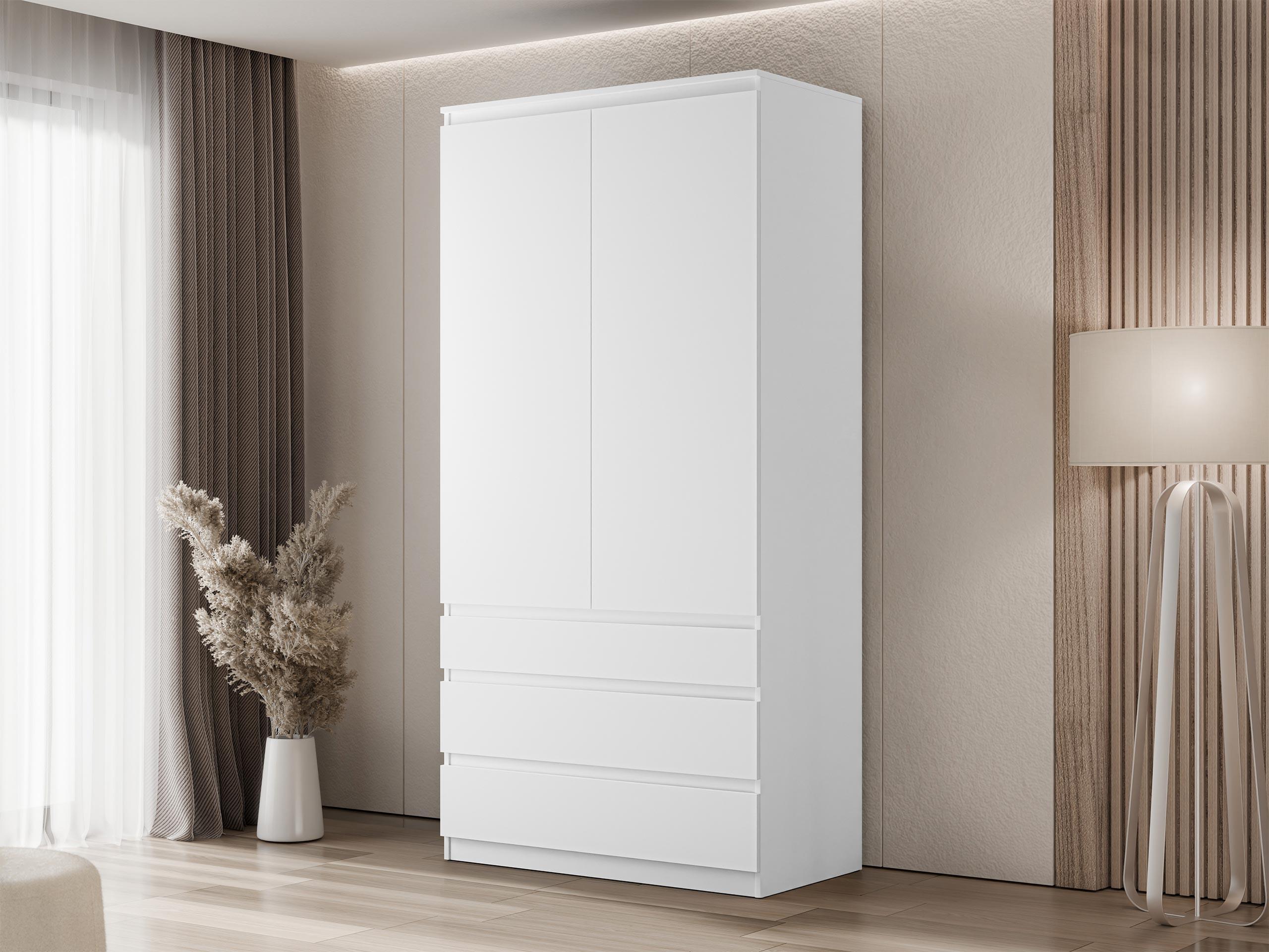 DREHTÜRENSCHRANK Malwa 2D3SZ Holzwerkstoff MIRJAN24 Möbel > Schränke > Kleiderschränke > Drehtürenschränke Weiß