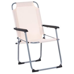 wohnli-moebel-suche-800001912137-1 GARTENSTUHL 4er-Set klappbar Metall Beige Galatsi Metall Beliani Garten & Outdoor > Gartenmöbel > Gartenstühle Beige