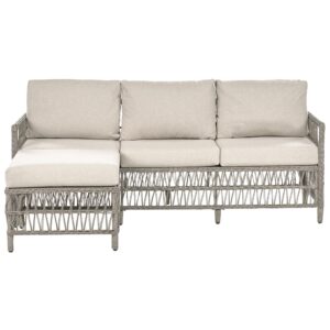 wohnli-moebel-suche-800001912929 Wohnli Möbelsuche - GARTENSOFA mit Ottomane 3-Sitzer Polyrattan Grau Ofena