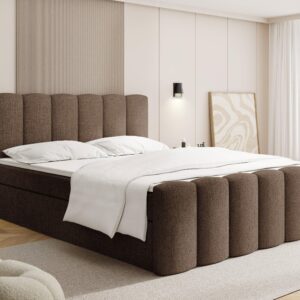 wohnli-moebel-suche-800001913257-1 Braun Chenille 140x200 cm – inkl. H4 Taschenfederkern Matratze & Foam Topper
