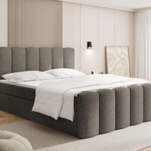 wohnli-moebel-suche-800001913369-1 Taupe Chenille 200x200 cm – inkl. H4 Taschenfederkern Matratze & Foam Topper