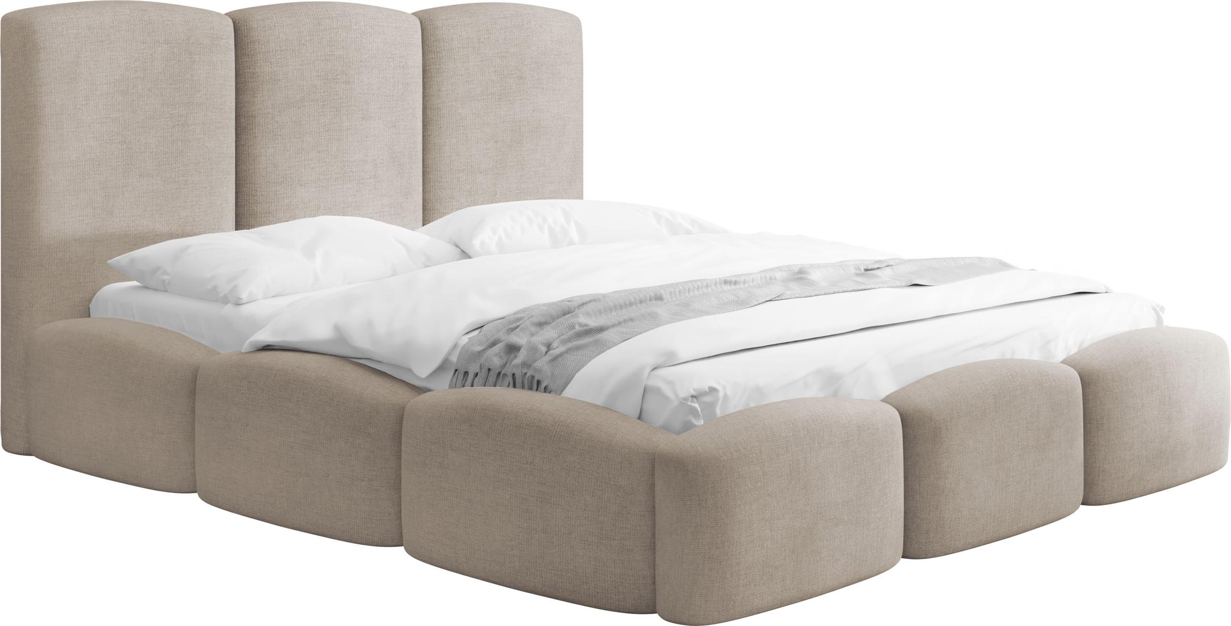 wohnli-moebel-suche-800001913383 Wohnli Möbelsuche - POLSTERBETT Harmony mit Bettkasten & Lattenrost in Beige Chenille 160 x 200 cm