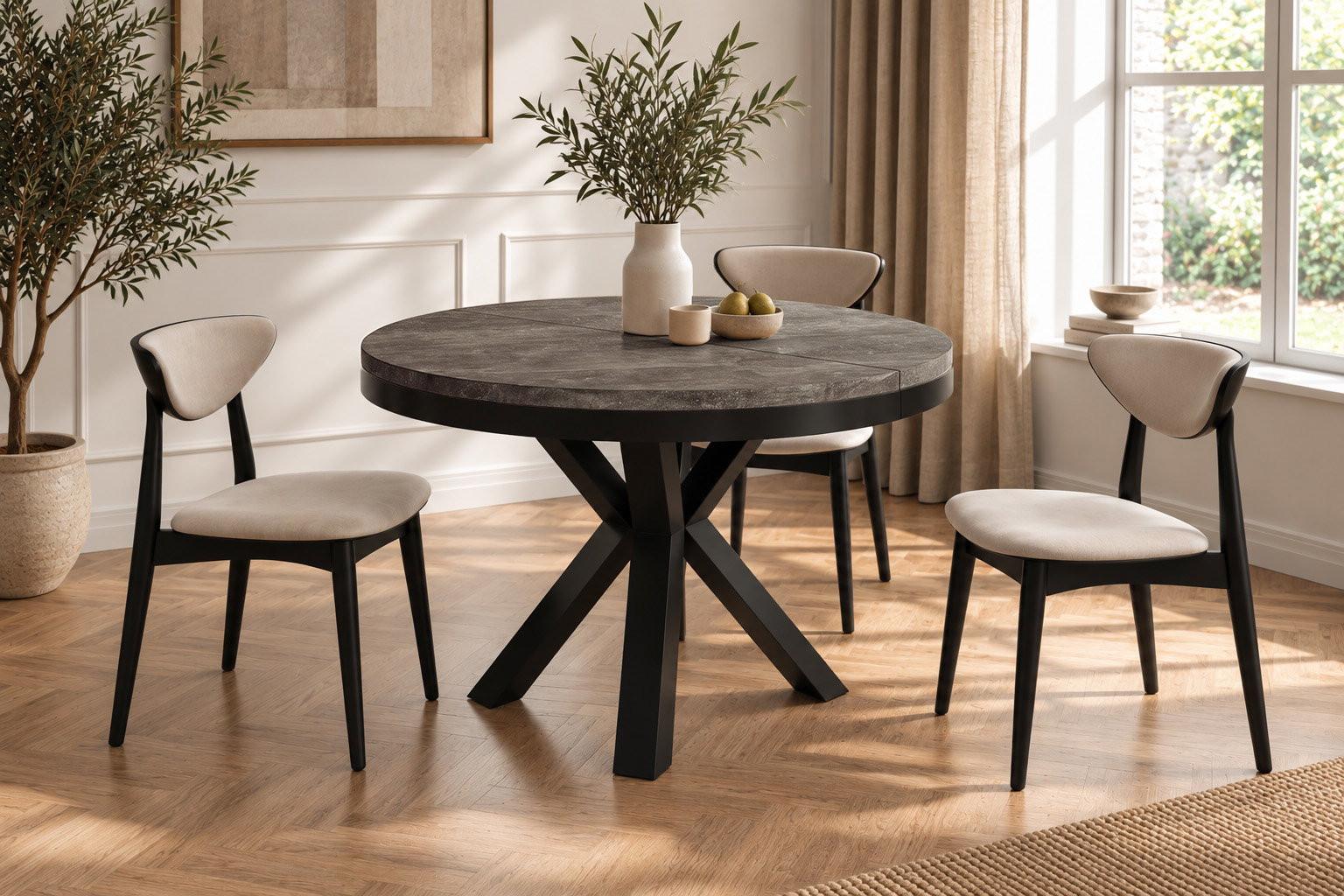 Beton Dunkelgrau 120-200/120/76 cm