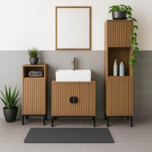wohnli-moebel-suche-800001918612-1 WASCHBECKENUNTERSCHRANK Braun Metall MCW Möbel > Schränke > Badezimmerschränke > Waschbeckenunterschränke Braun
