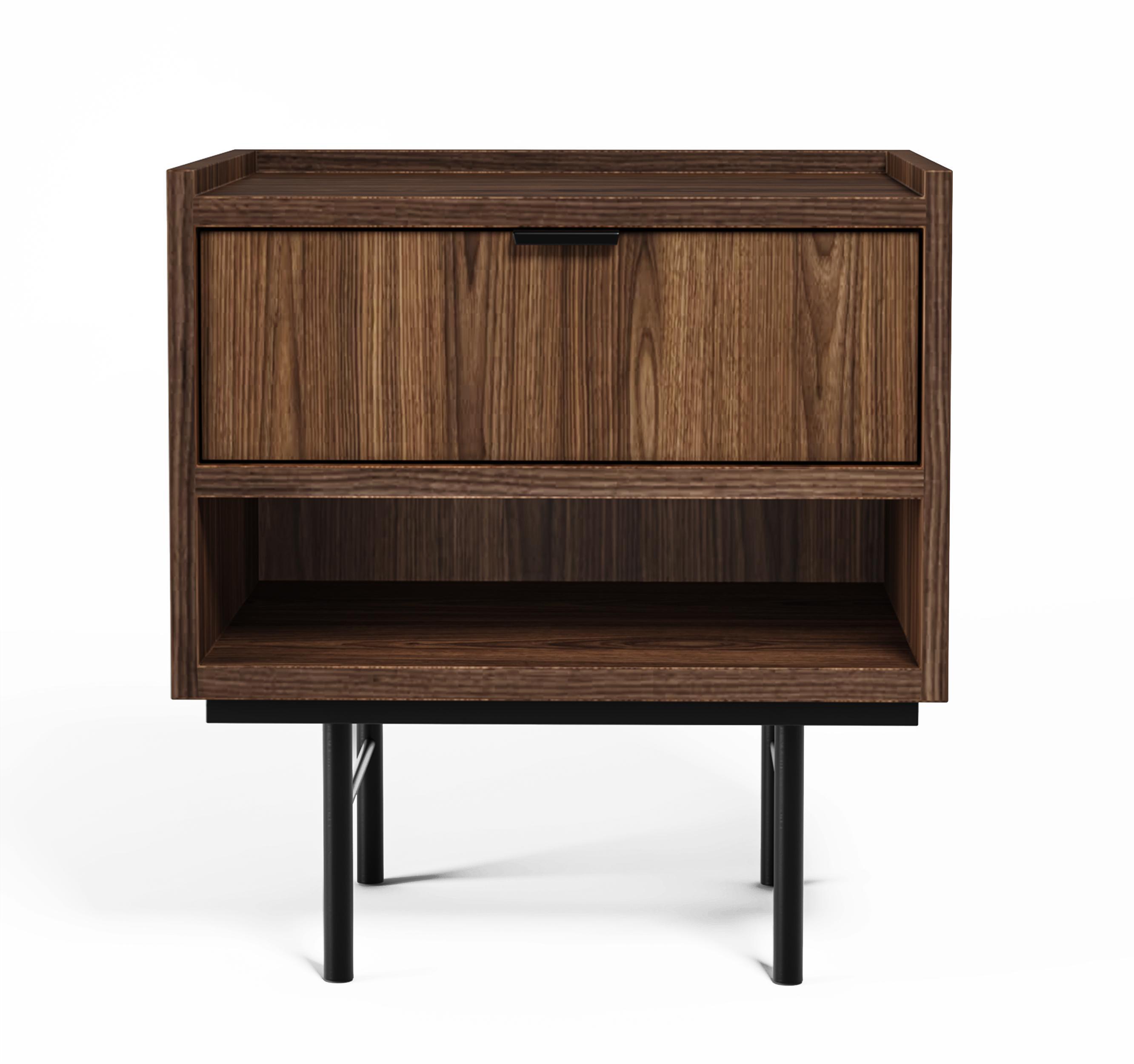 wohnli-moebel-suche-800001928610 Wohnli Möbelsuche - NACHTTISCH Nordiva 1S Warmia Walnut 40/55/35 cm – Metallgestell