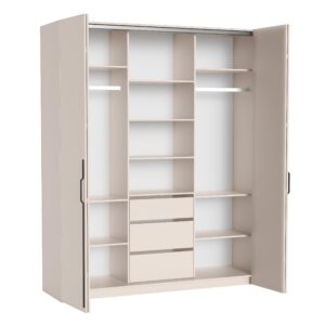 wohnli-moebel-suche-800001928615-1 FALTTÜRENSCHRANK Omodeo 200 cm breit in Kaschmir – mit WingLine-Falttüren Holzwerkstoff AX Living Möbel > Schränke > Kleiderschränke Beige
