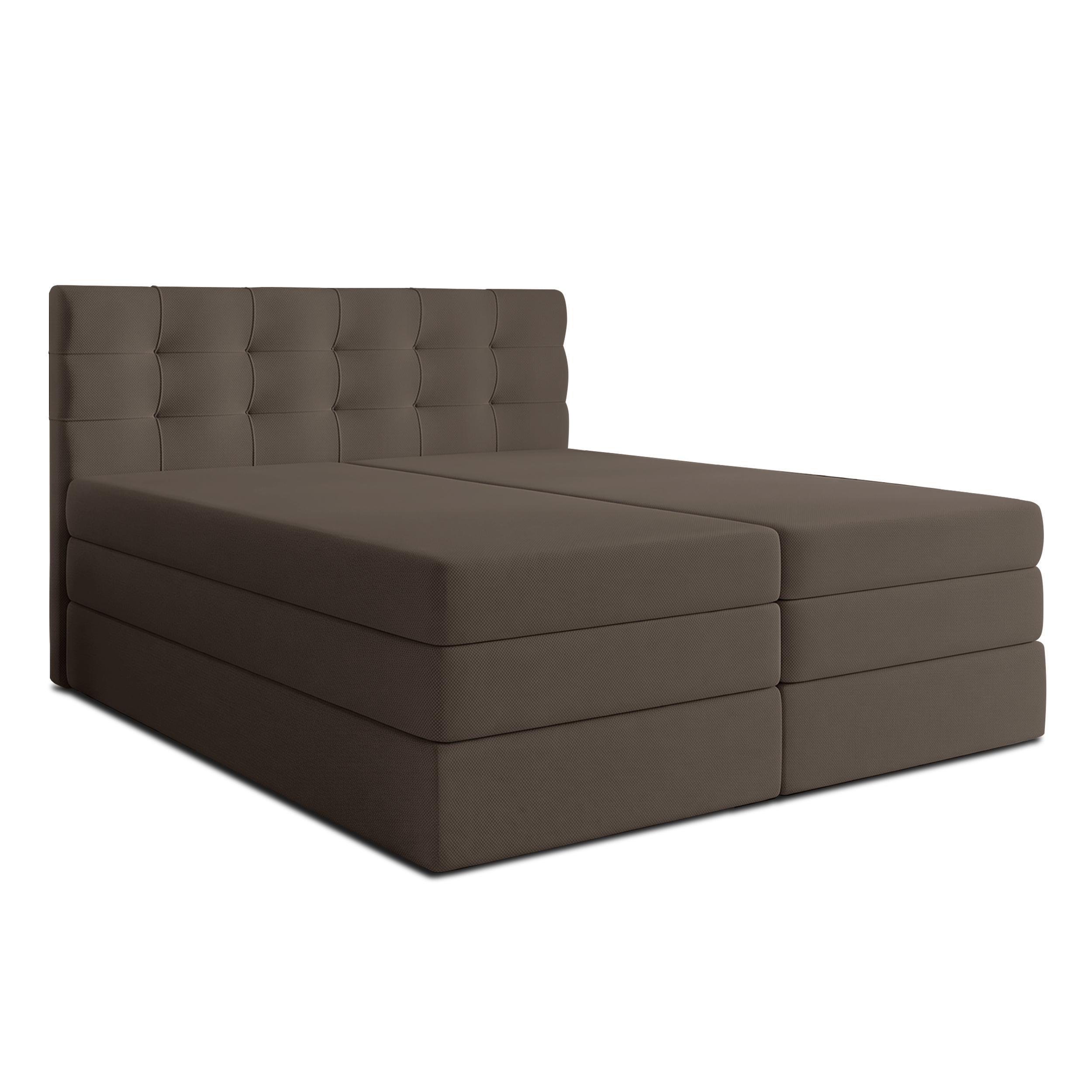 wohnli-moebel-suche-800001928640 Wohnli Möbelsuche - BOXSPRINGBETT FINIKE 160x200 cm mit Bettkasten und 2 Matratzen - Braun + TOPPER