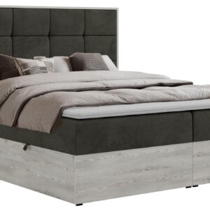 wohnli-moebel-suche-800001931036 Wohnli Möbelsuche - BOXBETT ALNOR 140/200 Dunkelgrau Velvet - Topper T25 - H3