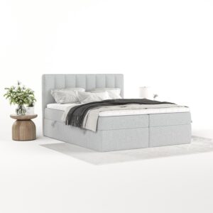 wohnli-moebel-suche-800001932134-1 BOXBETT Bari 160/200 cm Hellgrau im Riva Stoff Textil AltaBeds Möbel > Betten > Boxspringbetten Grau
