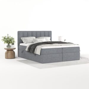 BOXBETT Bari 160/200 cm Grau im Neve Stoff Textil AltaBeds Möbel > Betten > Boxspringbetten Grau