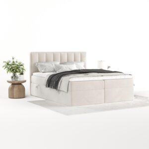 wohnli-moebel-suche-800001932714-1 BOXBETT Bari 140/200 cm Creme im Paros Stoff Textil AltaBeds Möbel > Betten > Boxspringbetten Weiß
