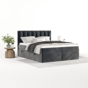 wohnli-moebel-suche-800001932741-1 BOXBETT Bari 200/200 cm Anthrazit im Paros Stoff Textil AltaBeds Möbel > Betten > Boxspringbetten Anthrazit