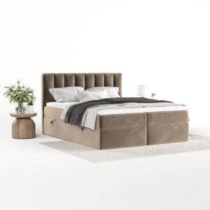 wohnli-moebel-suche-800001932777-1 BOXBETT Bari 180/200 cm Taupe im Paros Stoff Textil AltaBeds Möbel > Betten > Boxspringbetten Taupe