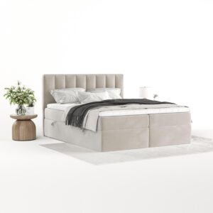 wohnli-moebel-suche-800001932780-1 BOXBETT Bari 140/200 cm Hellbeige im Paros Stoff Textil AltaBeds Möbel > Betten > Boxspringbetten Beige