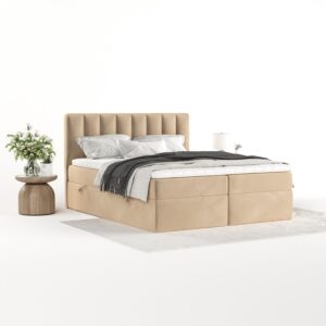 wohnli-moebel-suche-800001932901-1 BOXBETT Bari 180/200 cm Beige im Kronos Stoff Textil AltaBeds Möbel > Betten > Boxspringbetten Beige